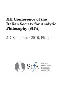 XII Conference of the Italian Society for Analytic Philosophy (SIFA) 5-7