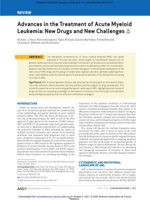 Advances in the Treatment of Acute Myeloid Leukemia: New Drugs and New Challenges