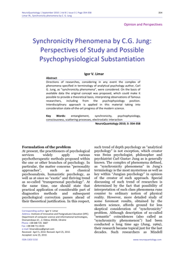 Synchronicity Phenomena by CG Jung