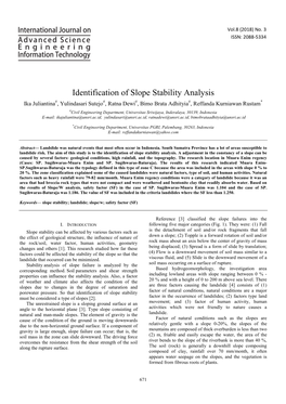 Identification of Slope Stability Analysis