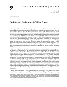 Colbún and the Future of Chile's Power