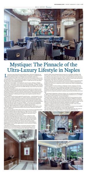 Mystique: the Pinnacle of the Ultra-Luxury Lifestyle in Naples