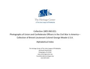 Collection 1805.060.021: Photographs of Union and Confederate Officers in the Civil War in America – Collection of Brevet Lieutenant Colonel George Meade U.S.A