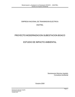 Proyecto Modernizacion Subestacion Boaco Estudio