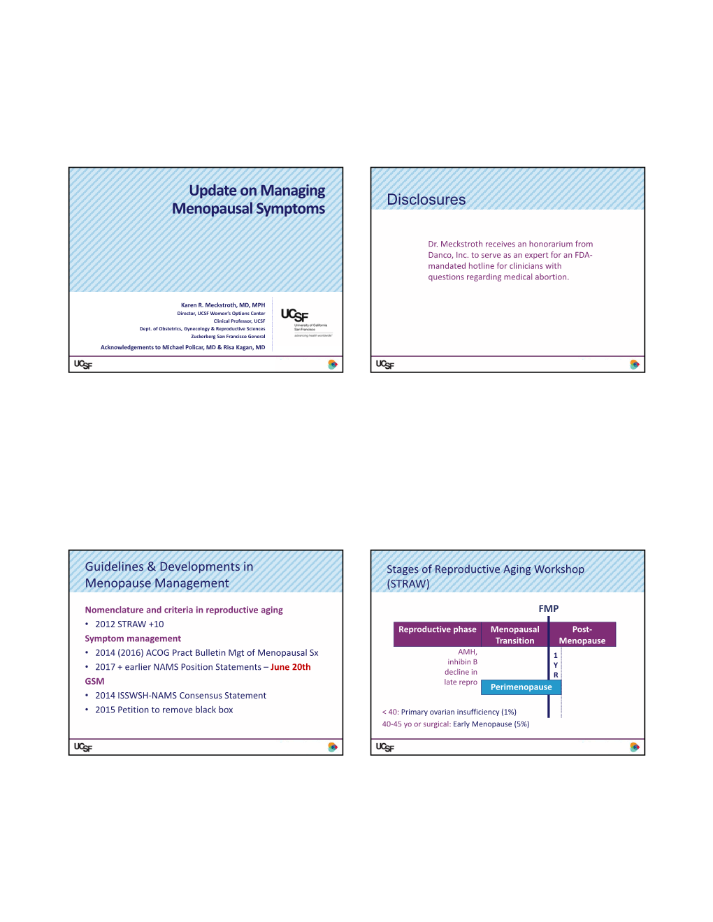 Update on Managing Menopausal Symptoms