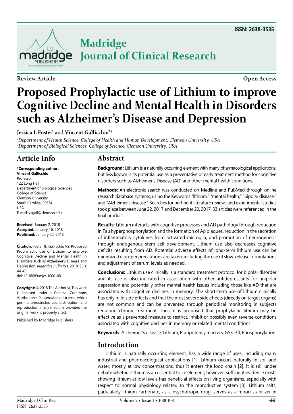 Proposed Prophylactic Use of Lithium to Improve Cognitive Decline And