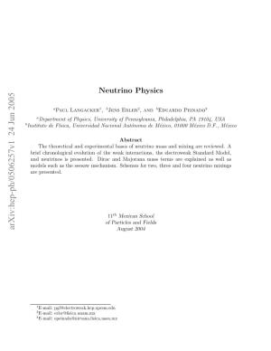 Neutrino Physics, Rev