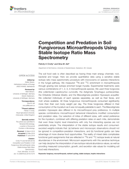 Competition and Predation in Soil Fungivorous Microarthropods Using Stable Isotope Ratio Mass Spectrometry