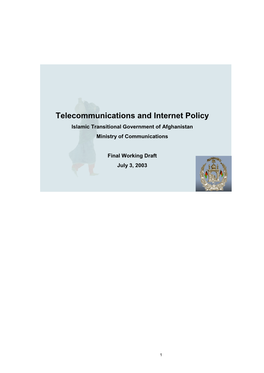 Telecommunications and Internet Policy-Afghanistan