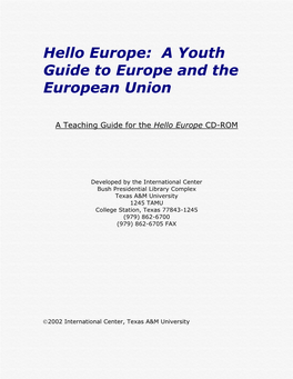 A Youth Guide to Europe and the European Union