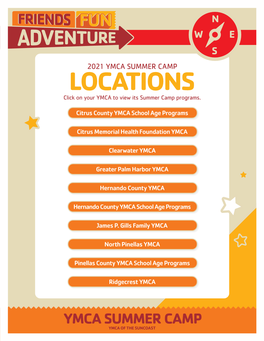 2021 YMCA SUMMER CAMP LOCATIONS Click on Your YMCA to View Its Summer Camp Programs