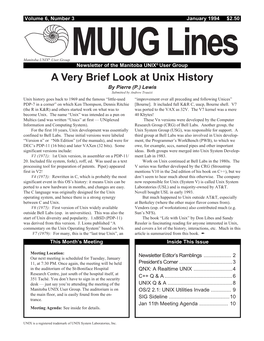 A Very Brief Look at Unix History