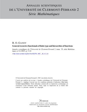 General Recursive Functionals of Finite Type and Hierarchies of Functions