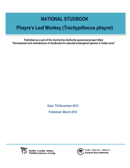 NATIONAL STUDBOOK Phayre's Leaf Monkey (Trachypithecus Phayrei)