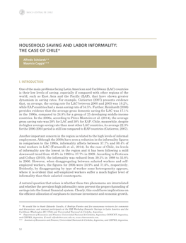 Household Saving and Labor Informality: the Case of Chile*