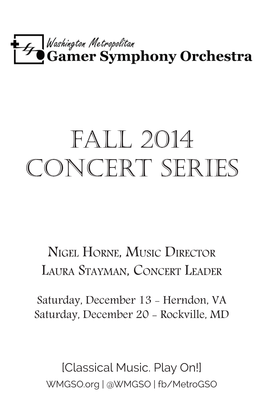 Fall 2014 Concert Series