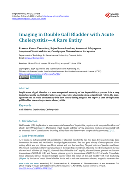 Imaging in Double Gall Bladder with Acute Cholecystitis—A Rare Entity