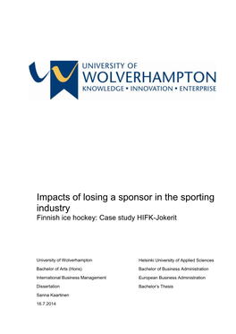 Impacts of Losing a Sponsor in the Sporting Industry