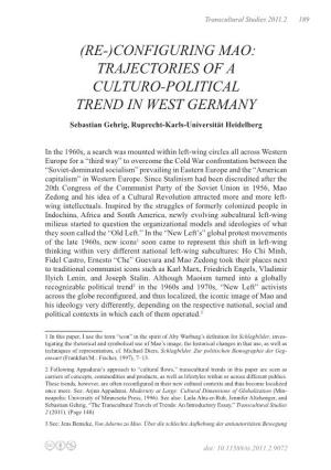 (Re-)Configuring Mao: Trajectories of a Culturo-Political Trend in West Germany