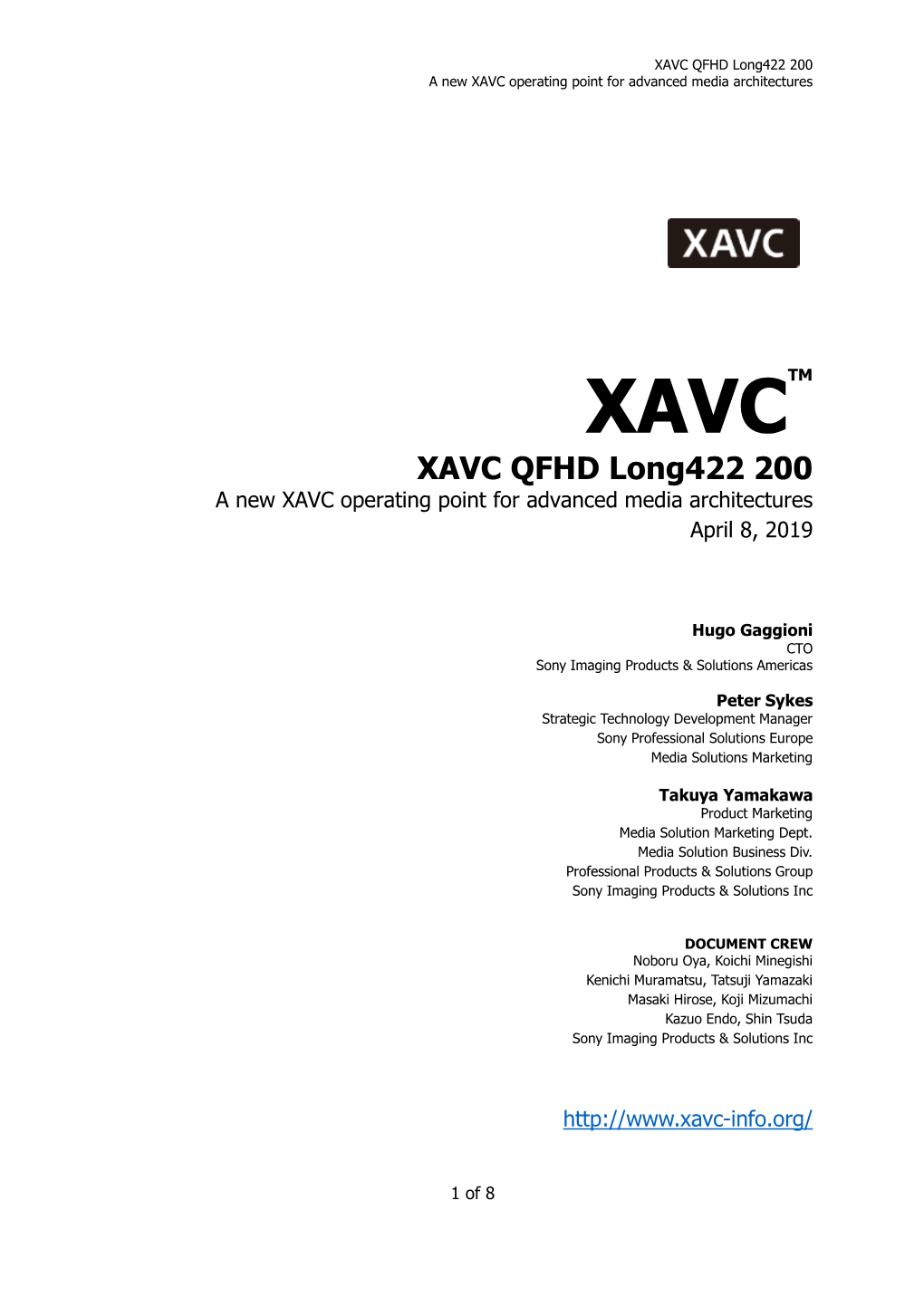 XAVCTM XAVC QFHD Long422