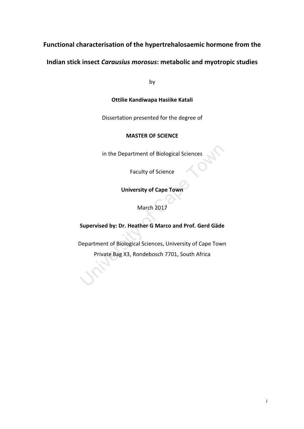 Functional Characterisation of the Hypertrehalosaemic Hormone from The