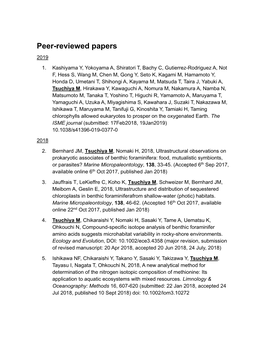 Peer-Reviewed Papers 2019