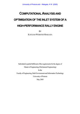 Computational Optimisation of Airbox of Hi-Performance Rally Engine