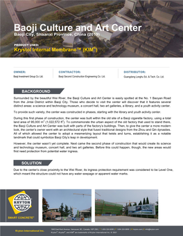 Baoji Culture and Art Center Baoji City, Shaanxi Province, China (2019)