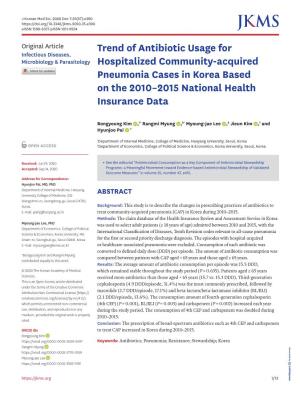 Trend of Antibiotic Usage for Hospitalized Community-Acquired
