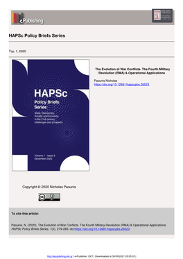 Hapsc Policy Briefs Series