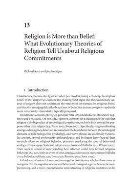 Religion Is More Than Belief: What Evolutionary Theories of Religion