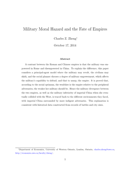 Military Moral Hazard and the Fate of Empires