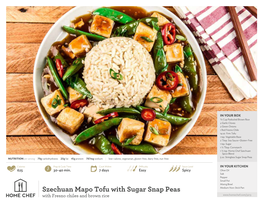 Szechuan Mapo Tofu with Sugar Snap Peas