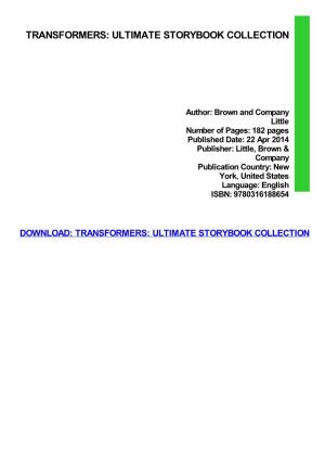 Transformers: Ultimate Storybook Collection Download Free