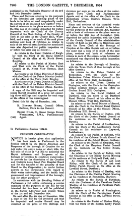 7968 the LONDON GAZETTE, 7 DECEMBER, 1934 Published in the Yorkshire Observer of the 3Rd Sixpence Per Copy at the Offices of the Under- and 10Th December Instant