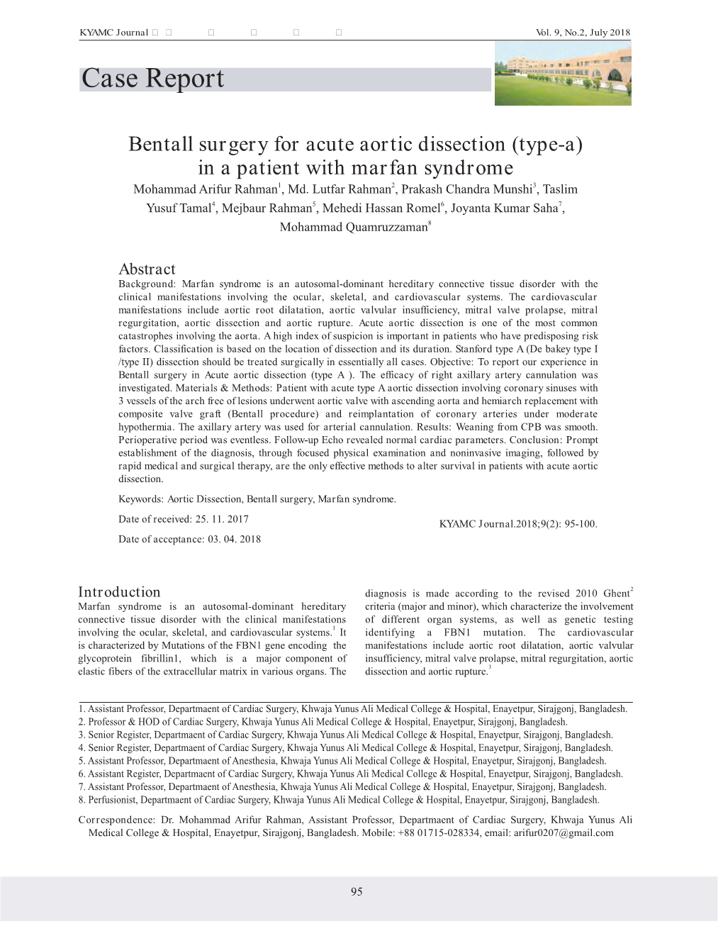 Case Report Bentall Surgery for Acute Aortic Dissection