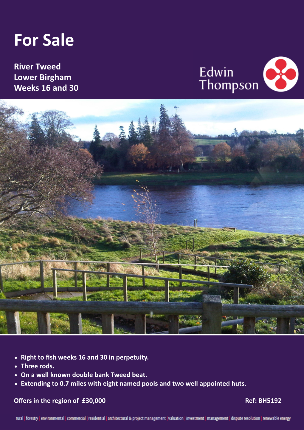 For Sale River Tweed Lower Birgham Weeks 16 and 30