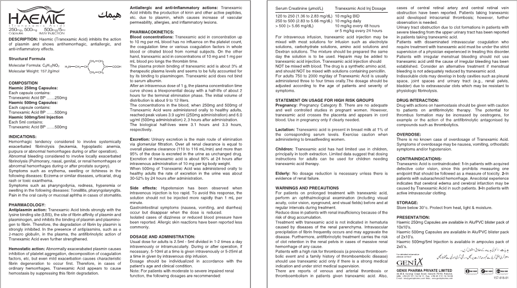 Haemic (Tranexamic Acid)