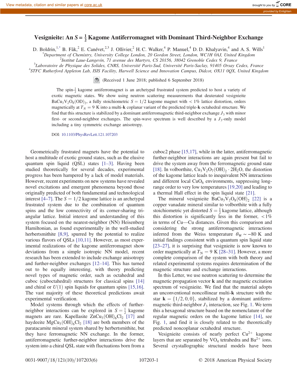 Vesignieite: an S=12 Kagome Antiferromagnet with Dominant