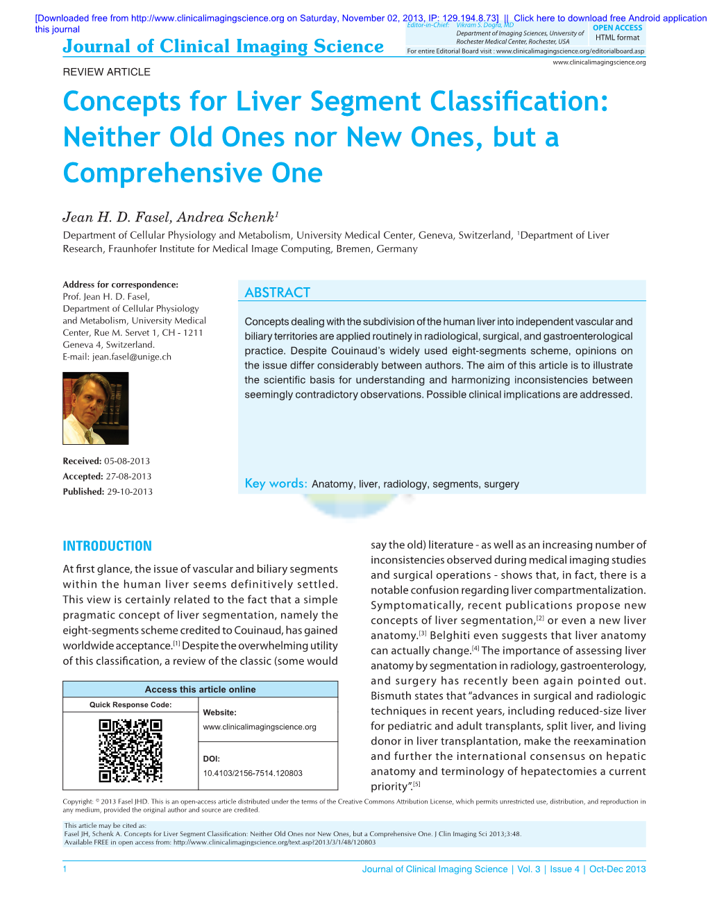 Concepts for Liver Segment Classification: Neither Old Ones Nor New Ones, but a Comprehensive One