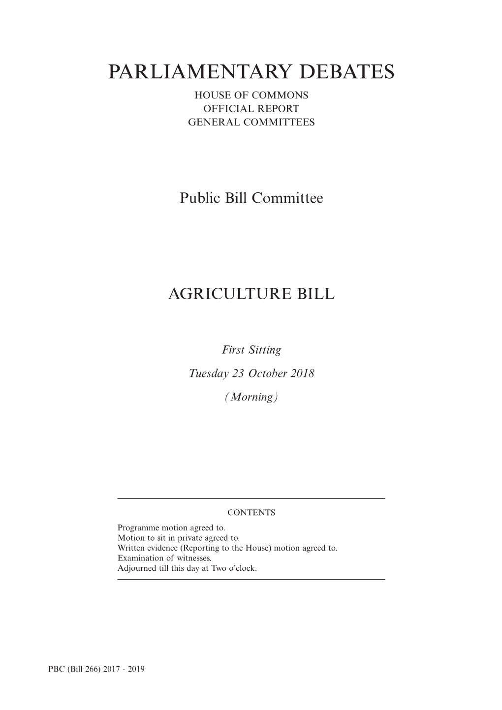 Parliamentary Debates House of Commons Official Report General Committees