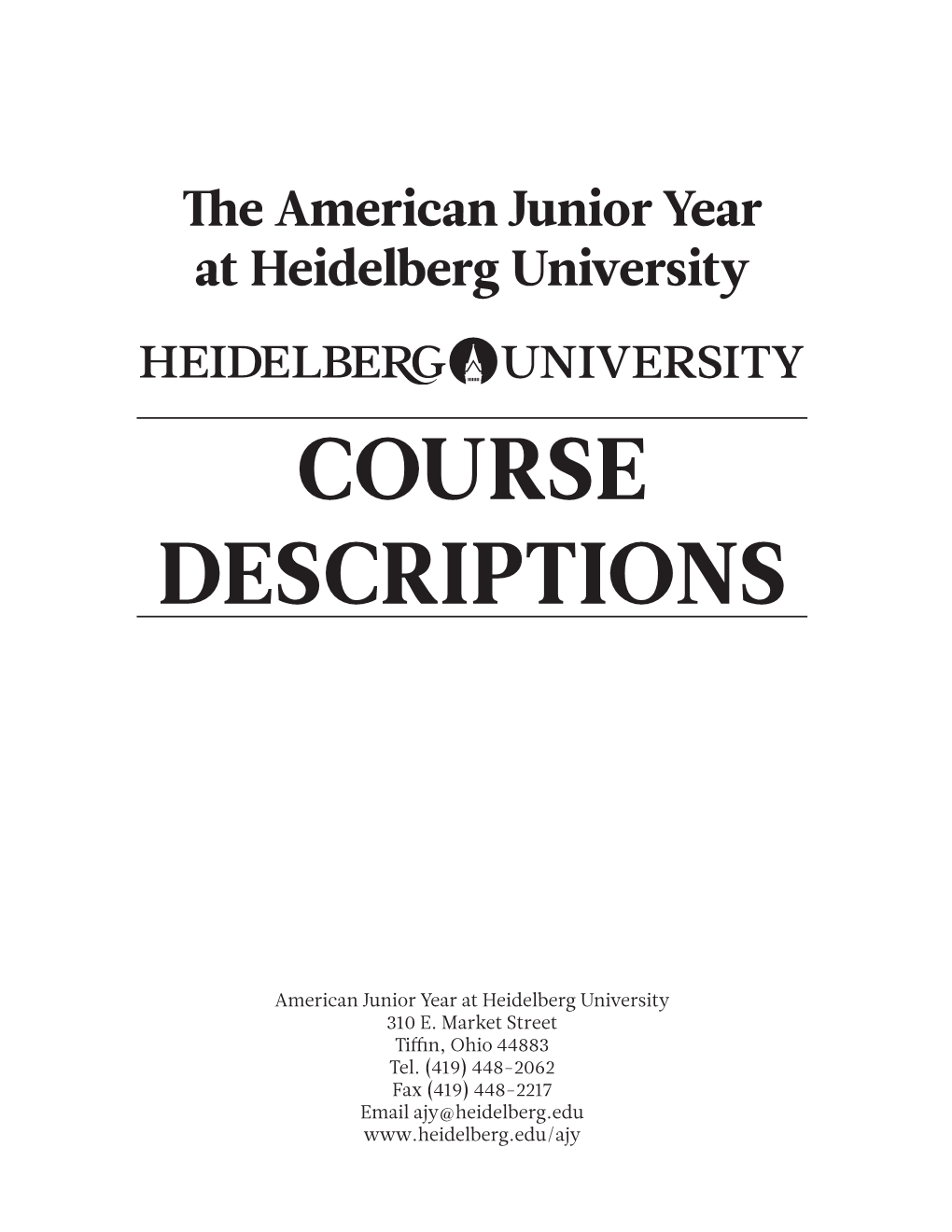 Course Descriptions