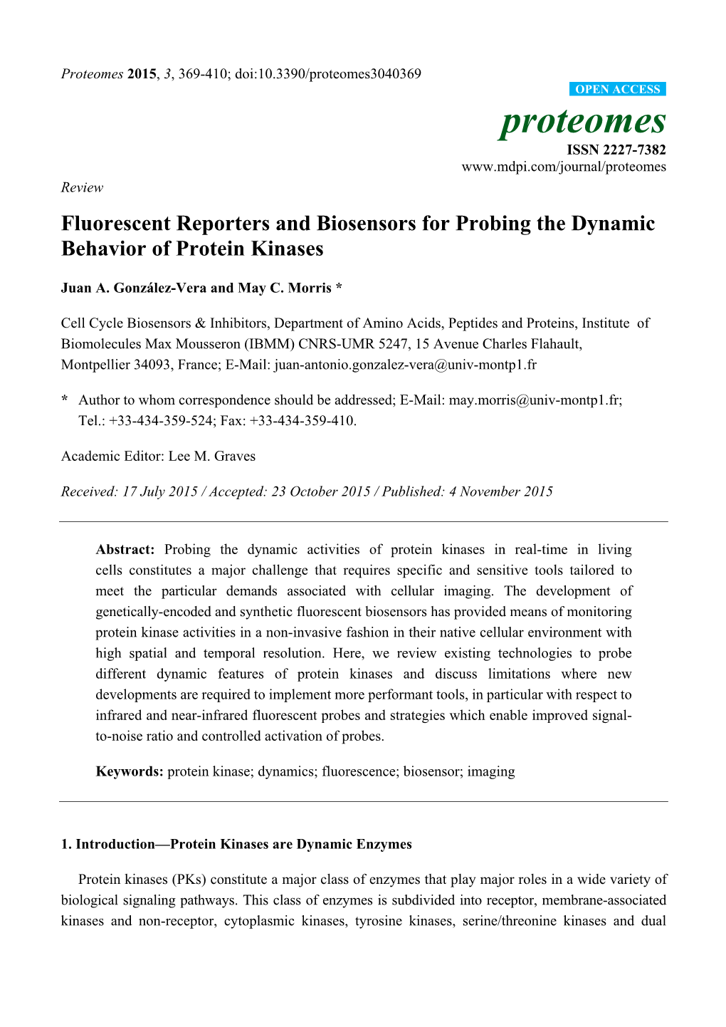 Fluorescent Reporters and Biosensors for Probing the Dynamic Behavior of Protein Kinases