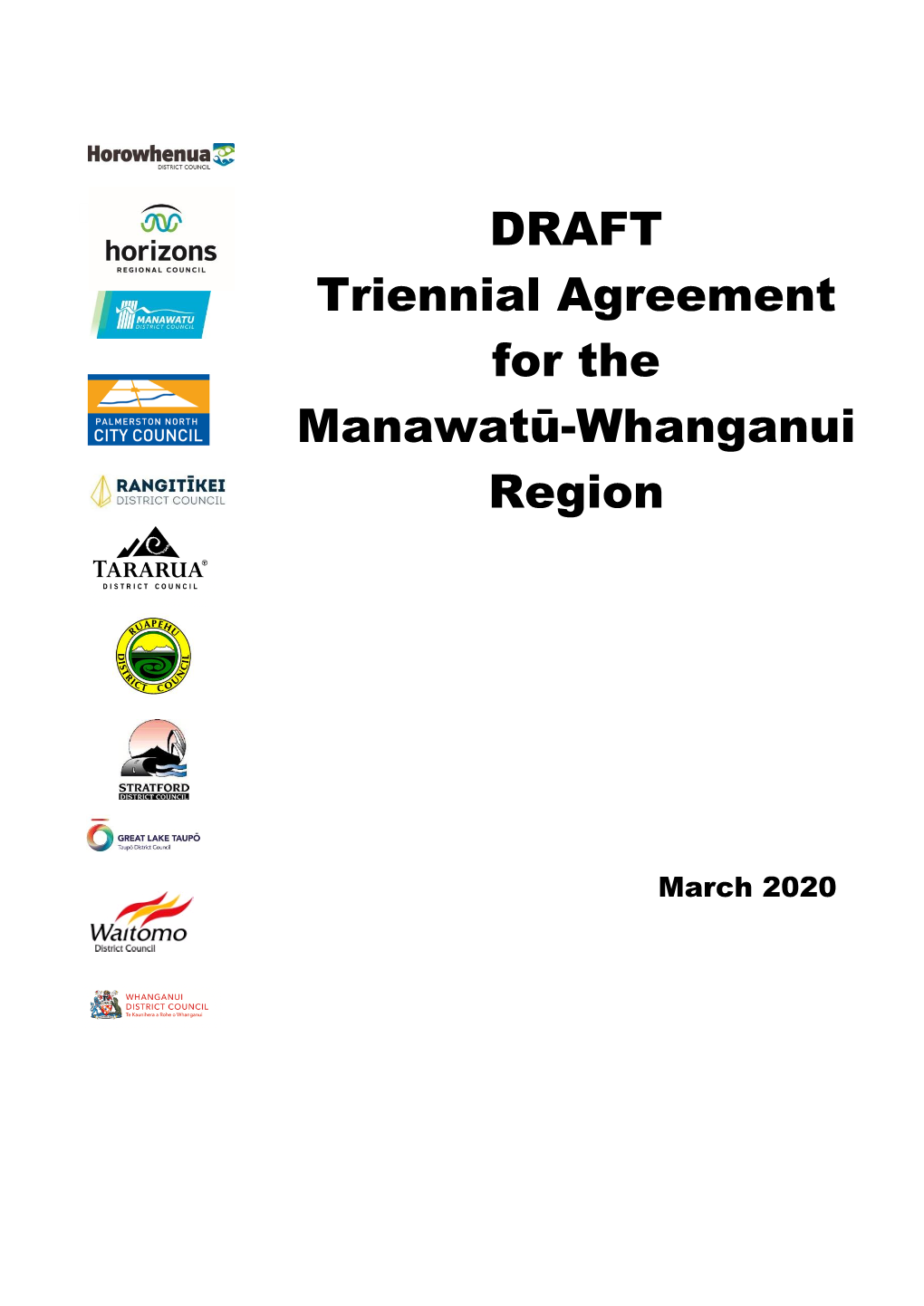 DRAFT Triennial Agreement for the Manawatū-Whanganui Region