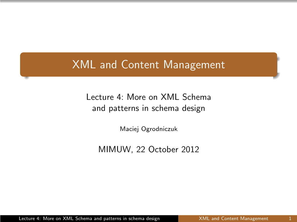 XML and Content Management