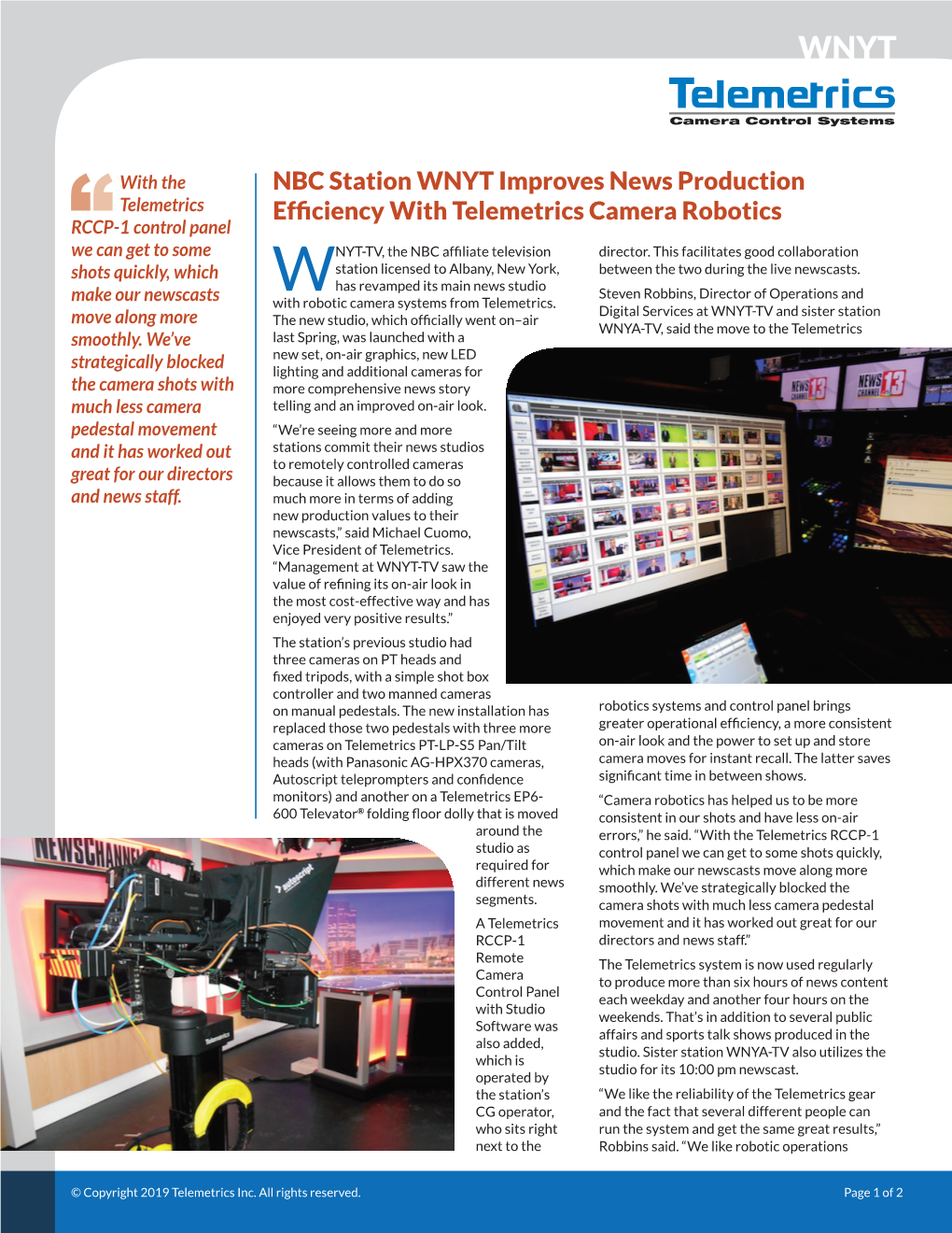 NBC Station WNYT Improves News Production Efficiency With
