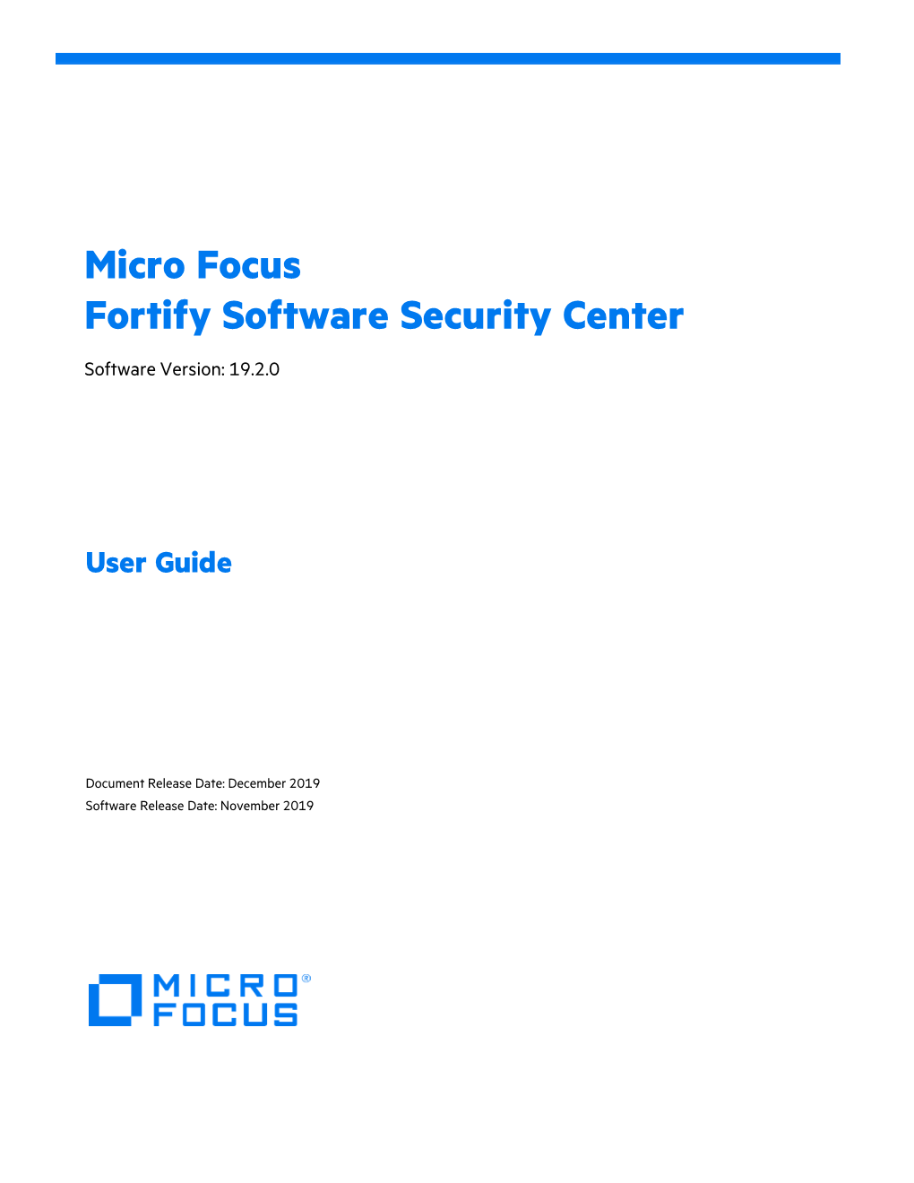 Micro Focus Fortify Software Security Center User Guide