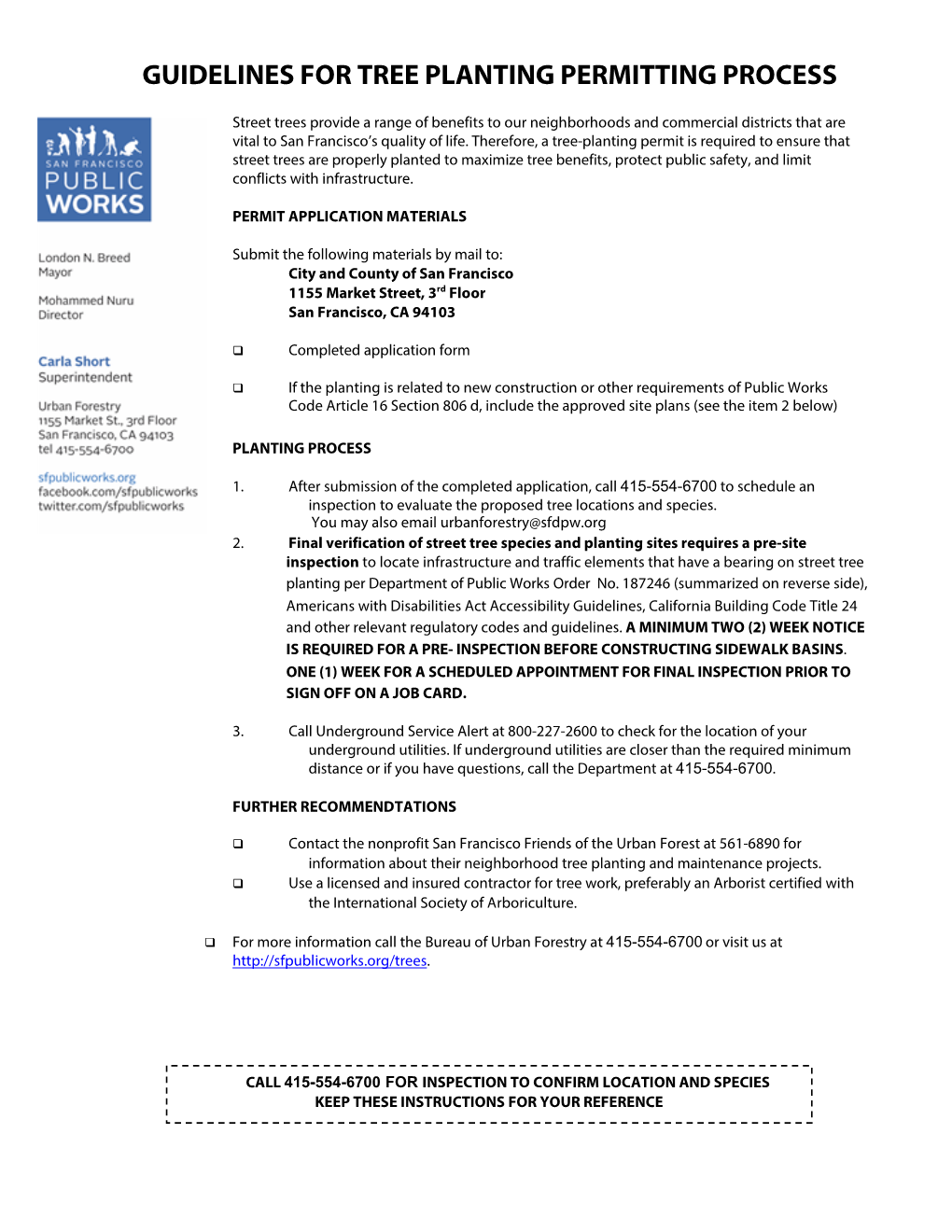 Guidelines for Tree Planting Permitting Process