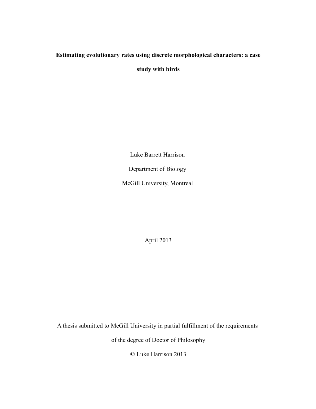 Estimating Evolutionary Rates Using Discrete Morphological Characters: a Case