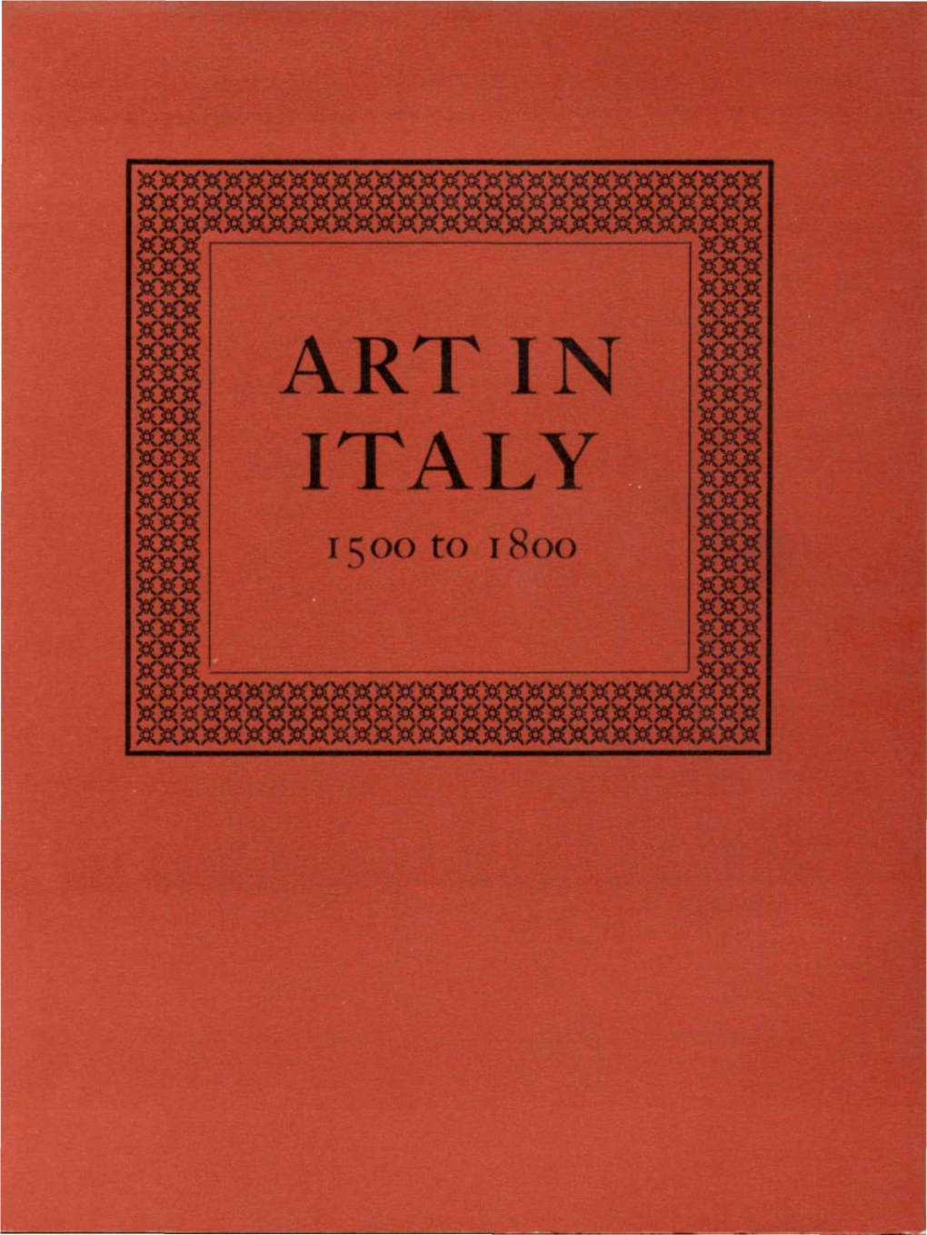 Art in Italy 1500 to 1800 Paintings, Drawings and Engravings from New Zealand Collections